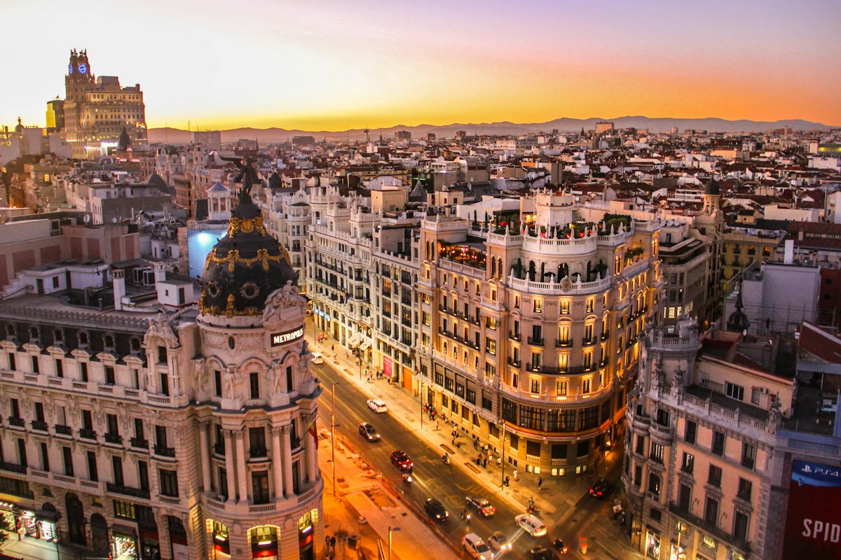 Sunny Barcelona cityscape